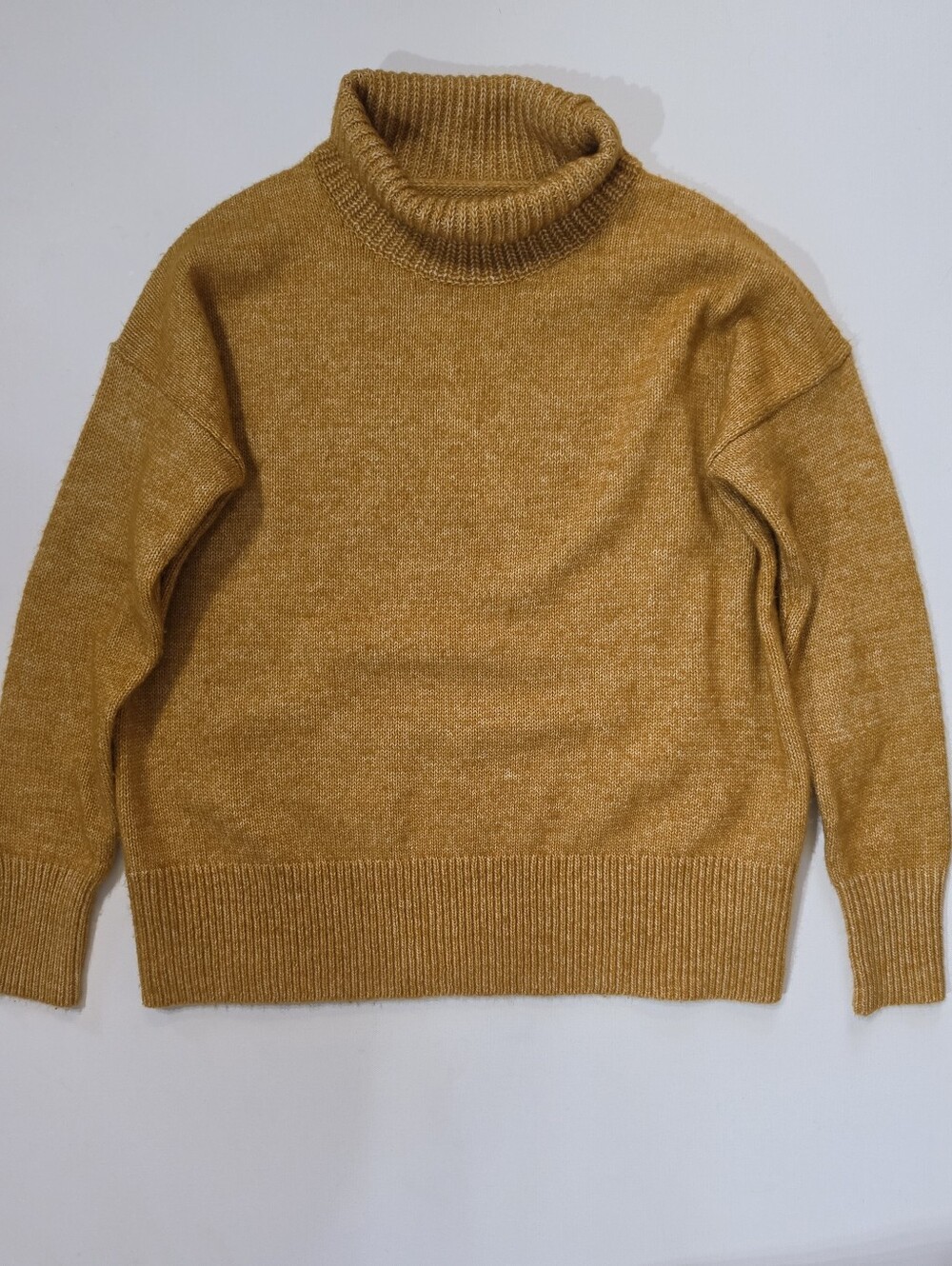 Loft Turtleneck Sweater Womens Small Mustard Gold Classic Academia Knit Pullover
